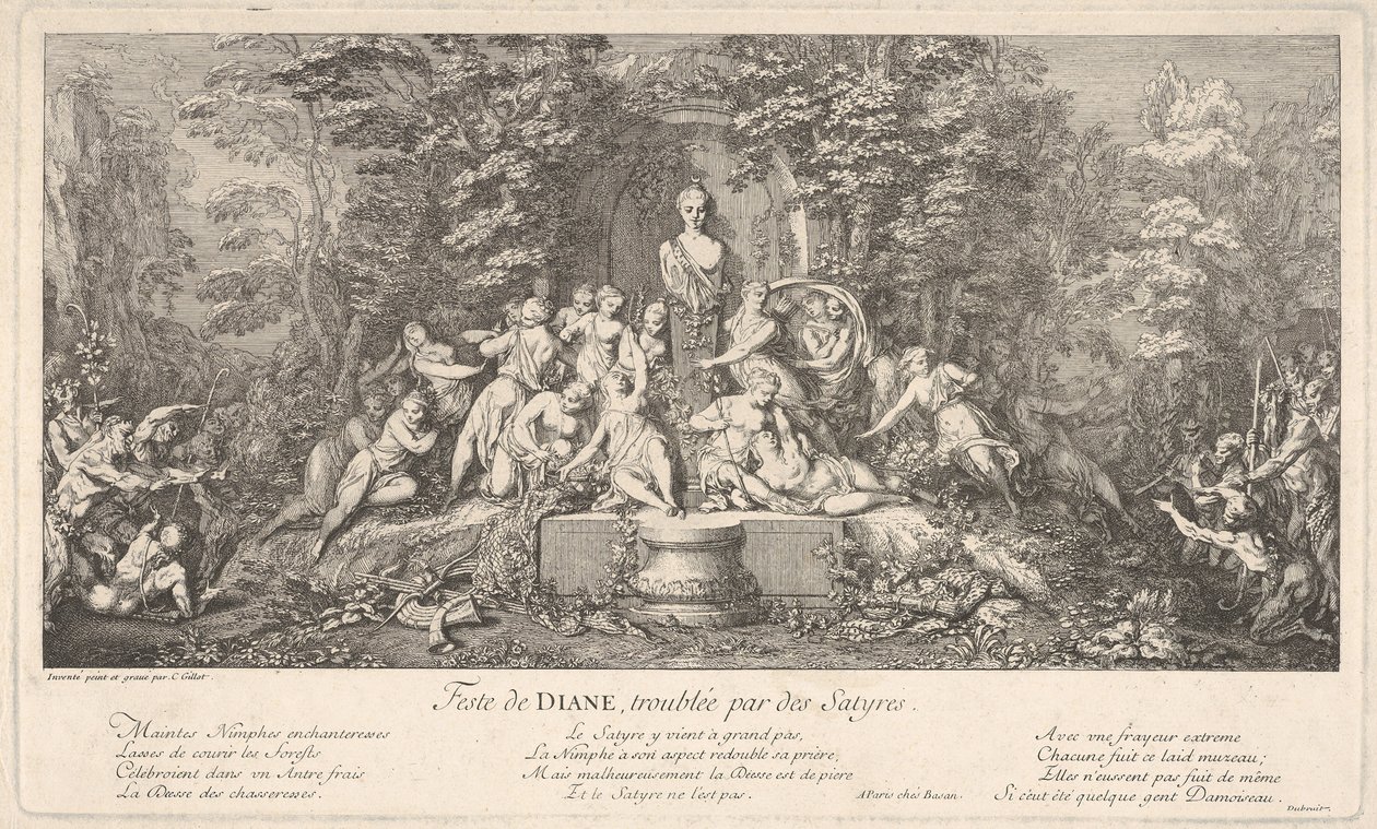 The festival of Diana, interrupted by satyrs, ca. 1786 by Claude Gillot
