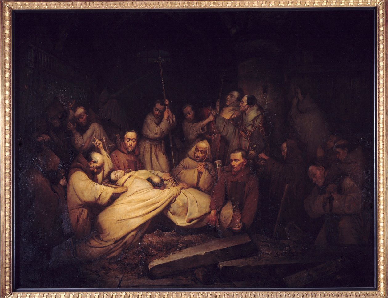 The Count of Comminges. Last scene of the Memorials of the Count of Comminges by Claude Jacquand