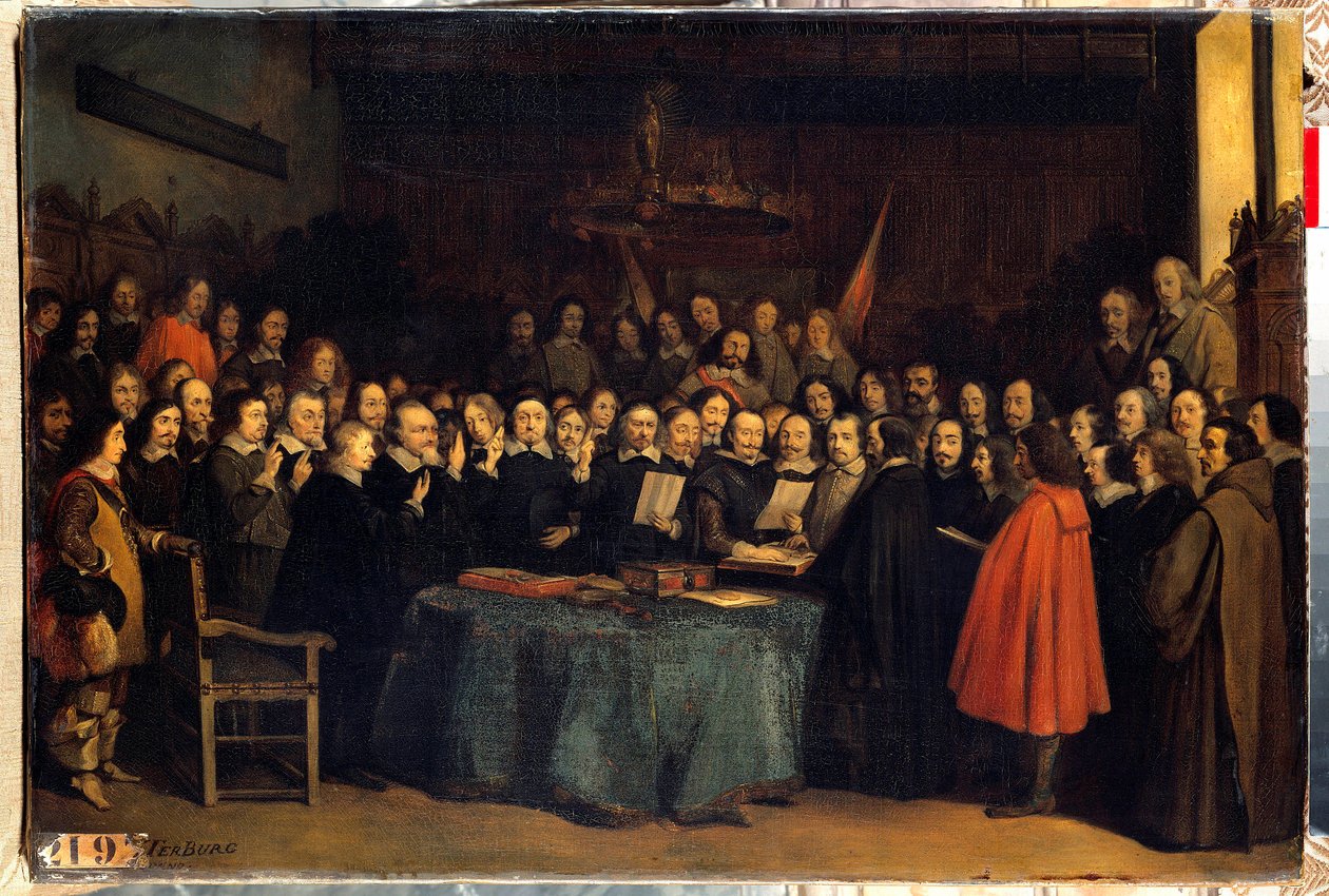 The Peace of Westphalia, the Swearing-In After the Ratification of Peace Between the Spaniards and the Dutch, at the Munster City Hall on May 15, 1648 by Claude Jacquand