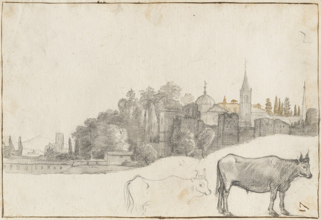 A View Outside the Piazza del Popolo in Rome by Claude Lorrain