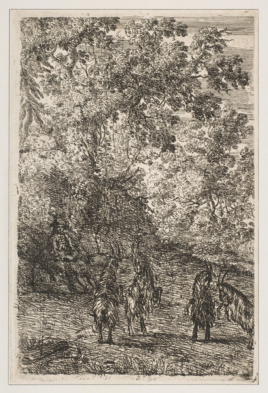 Four Goats (Left Section of The Goats) by Claude Lorrain