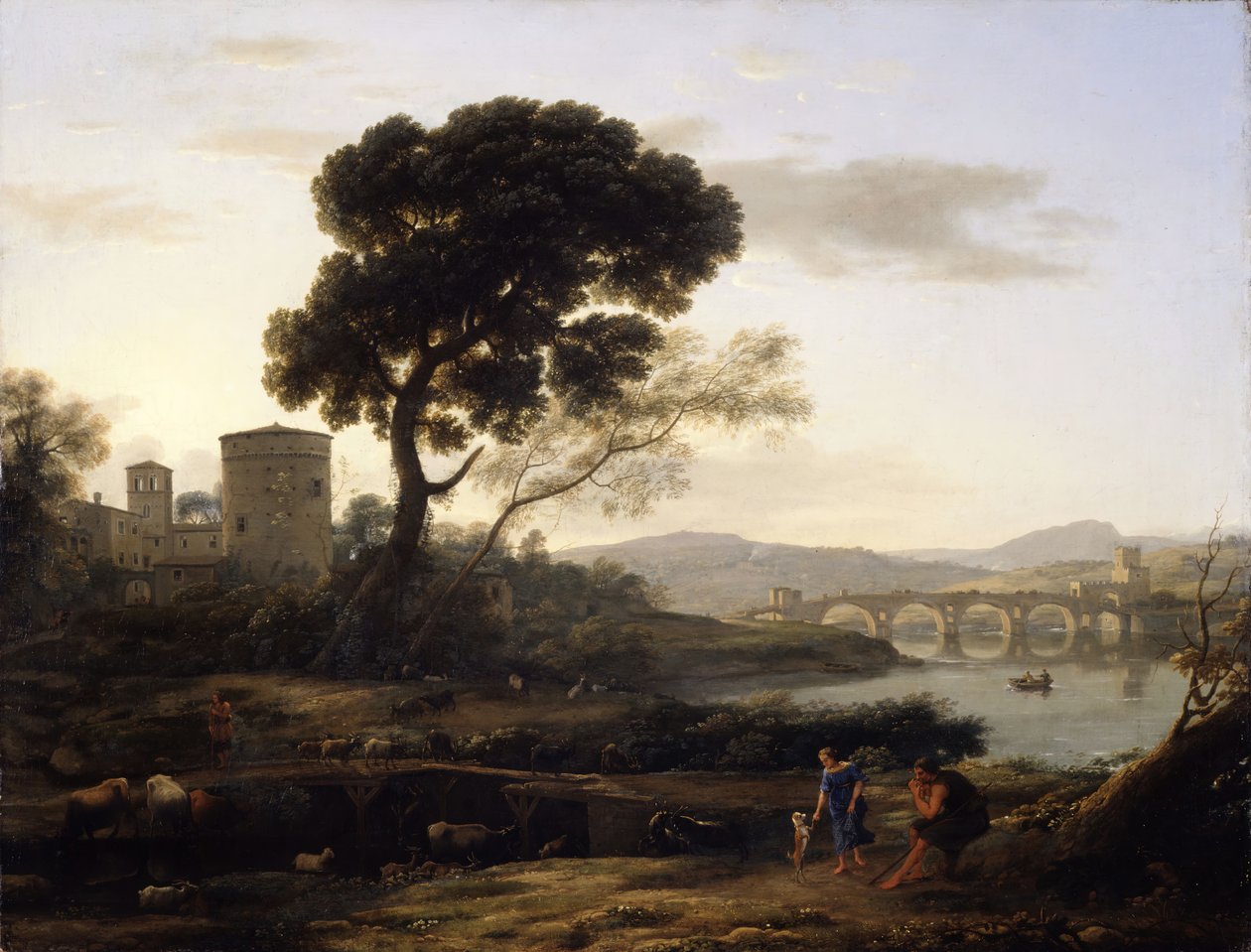 Landscape near Rome with a View of the Ponte Molle, 1645 by Claude Lorrain
