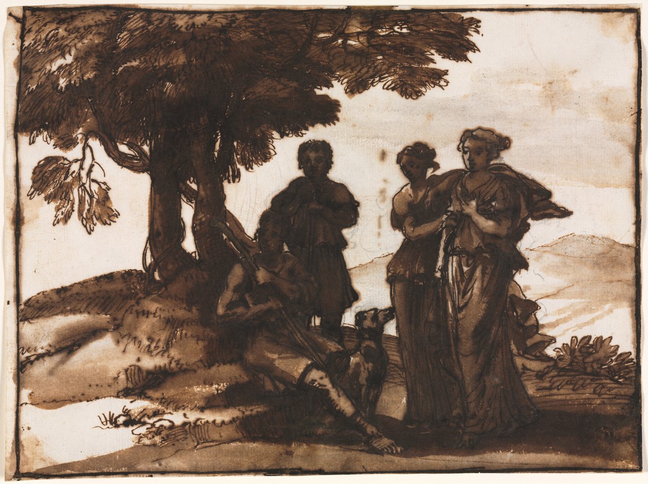 Pastoral Scene with Classical Figures, c. 1640-1645 by Claude Lorrain