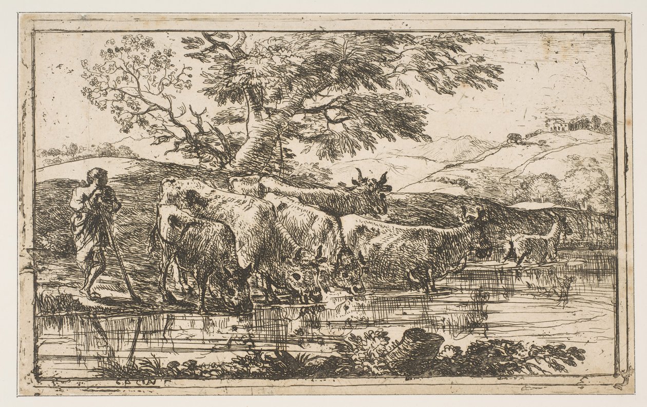 The Herd at the Watering Place by Claude Lorrain