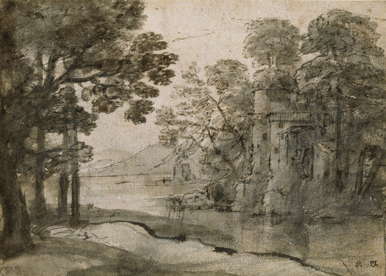 Watermill among Trees, c. 1635-1638 by Claude Lorrain