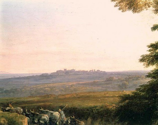 Landscape with Cowherds (detail) by Claude Lorrain
