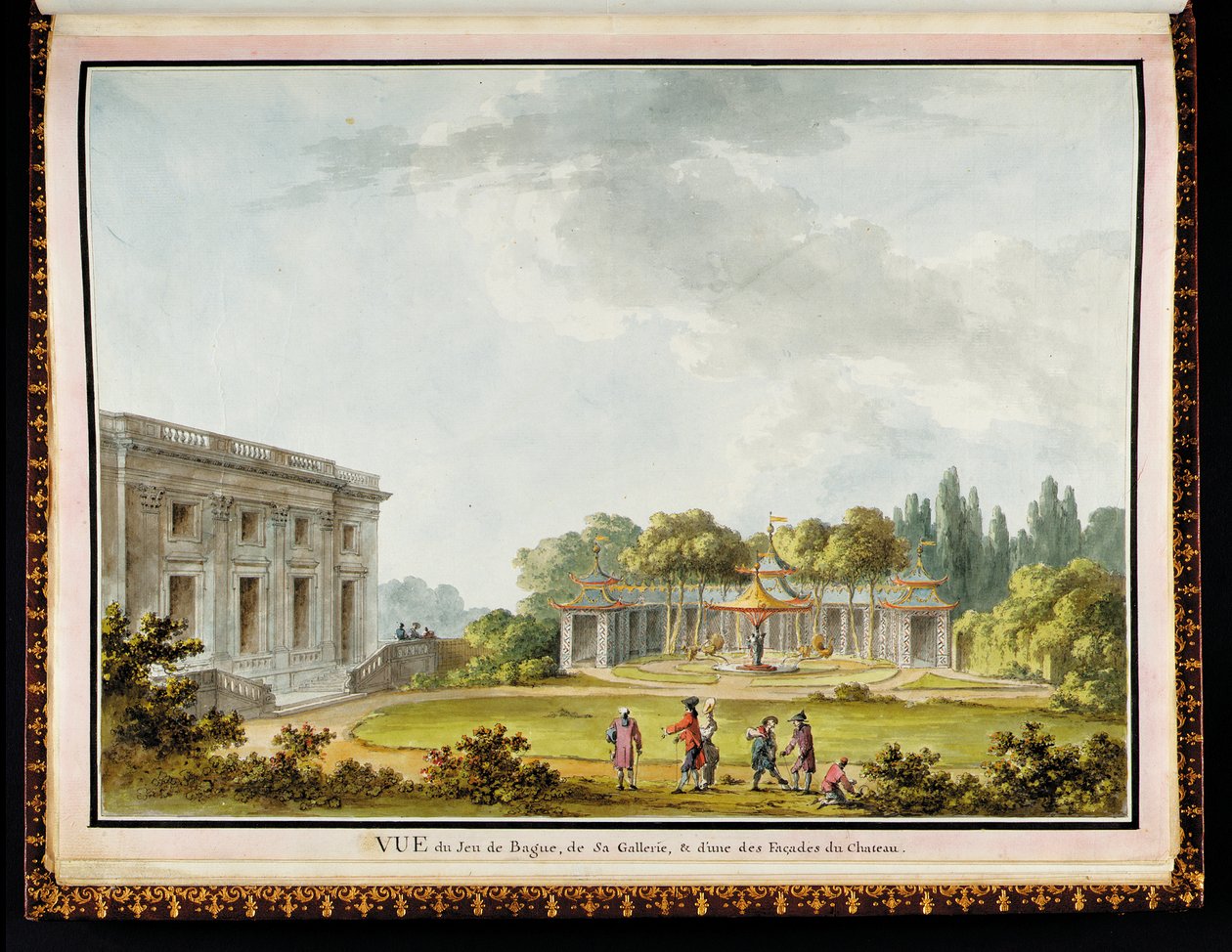View of the Ring Game, its Gallery, and one of the Facades of the Chateau, from The Queen