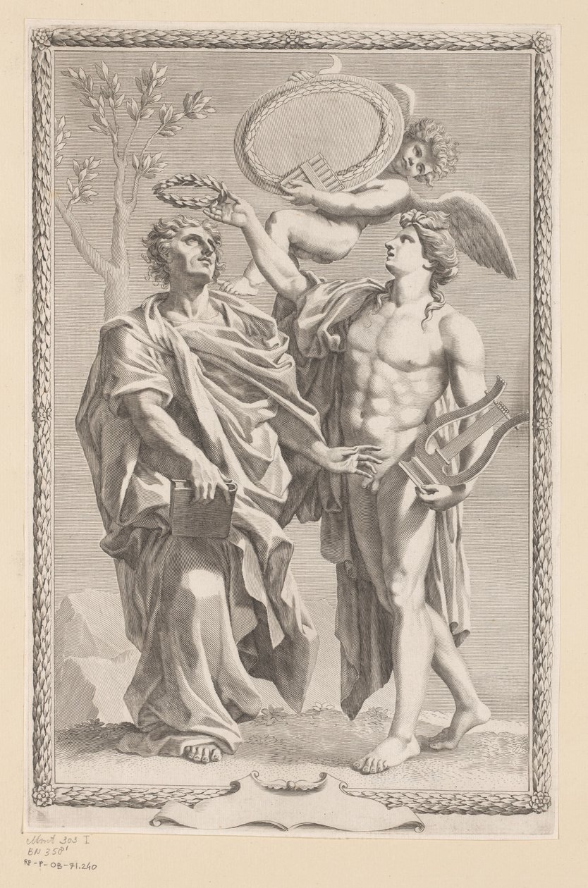 Apollo Crowns Publius Vergilius Maro by Claude Mellan