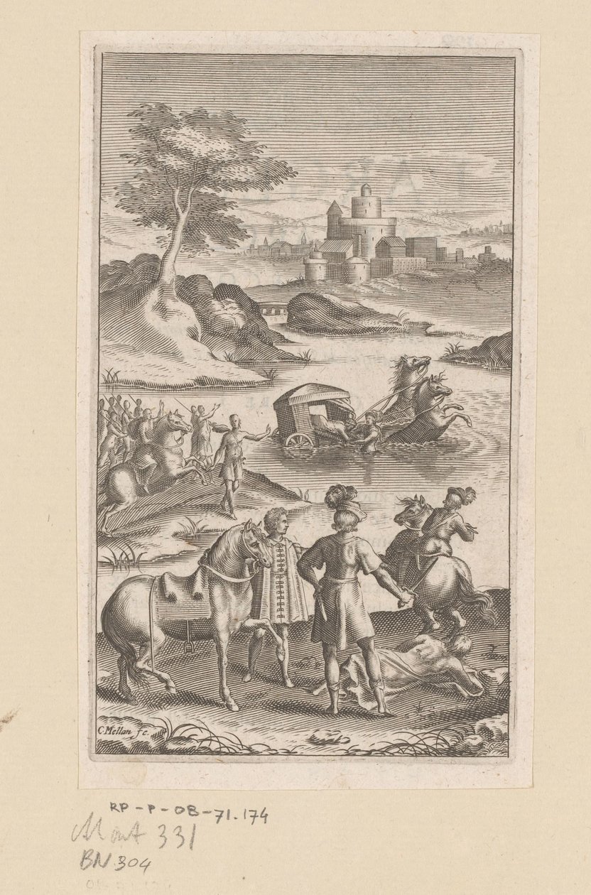Archombrote Rescues King Meleander by Claude Mellan