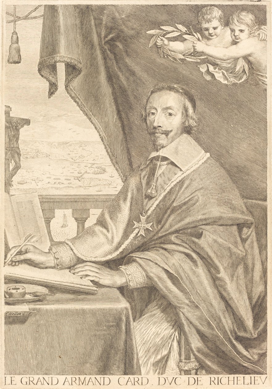 Armand Jean du Plessis, Cardinal Richelieu by Claude Mellan