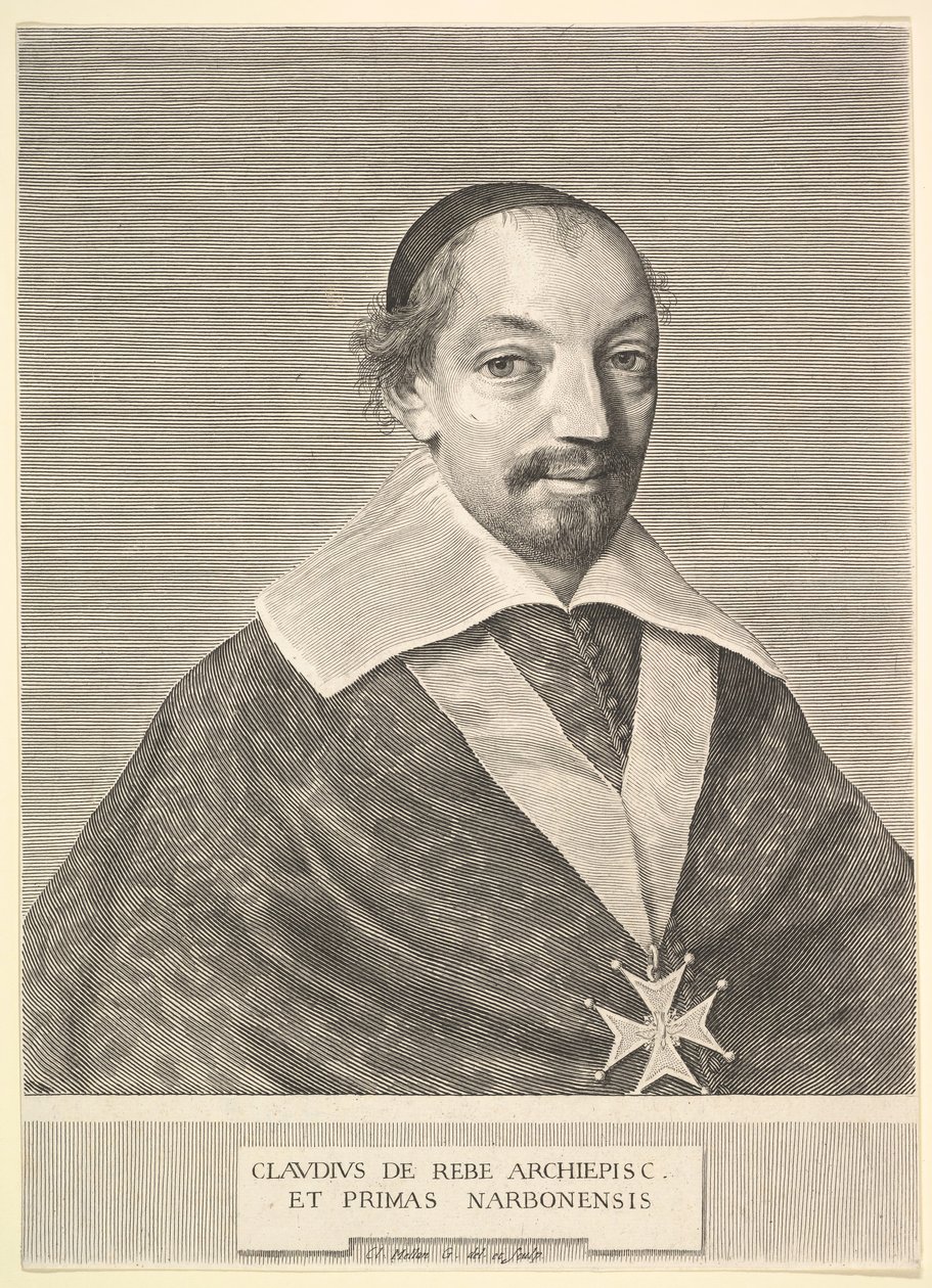 Claude de Rebé, Archbishop of Narbonne by Claude Mellan