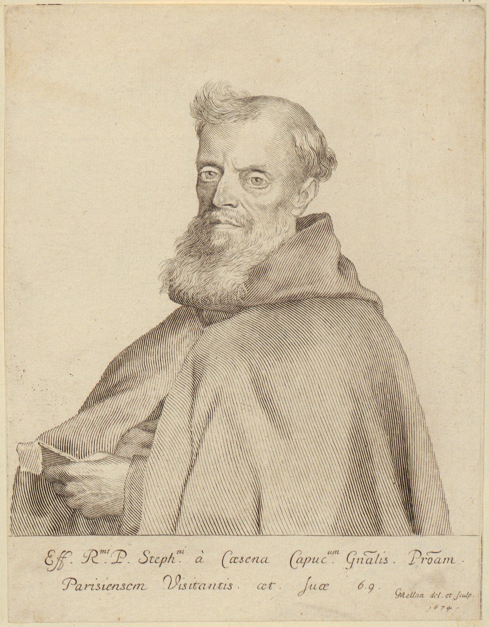 Portrait of Étienne da Cesena by Claude Mellan