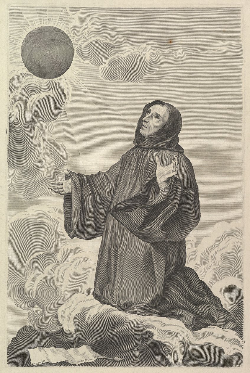 St. Benedict in Ecstasy by Claude Mellan