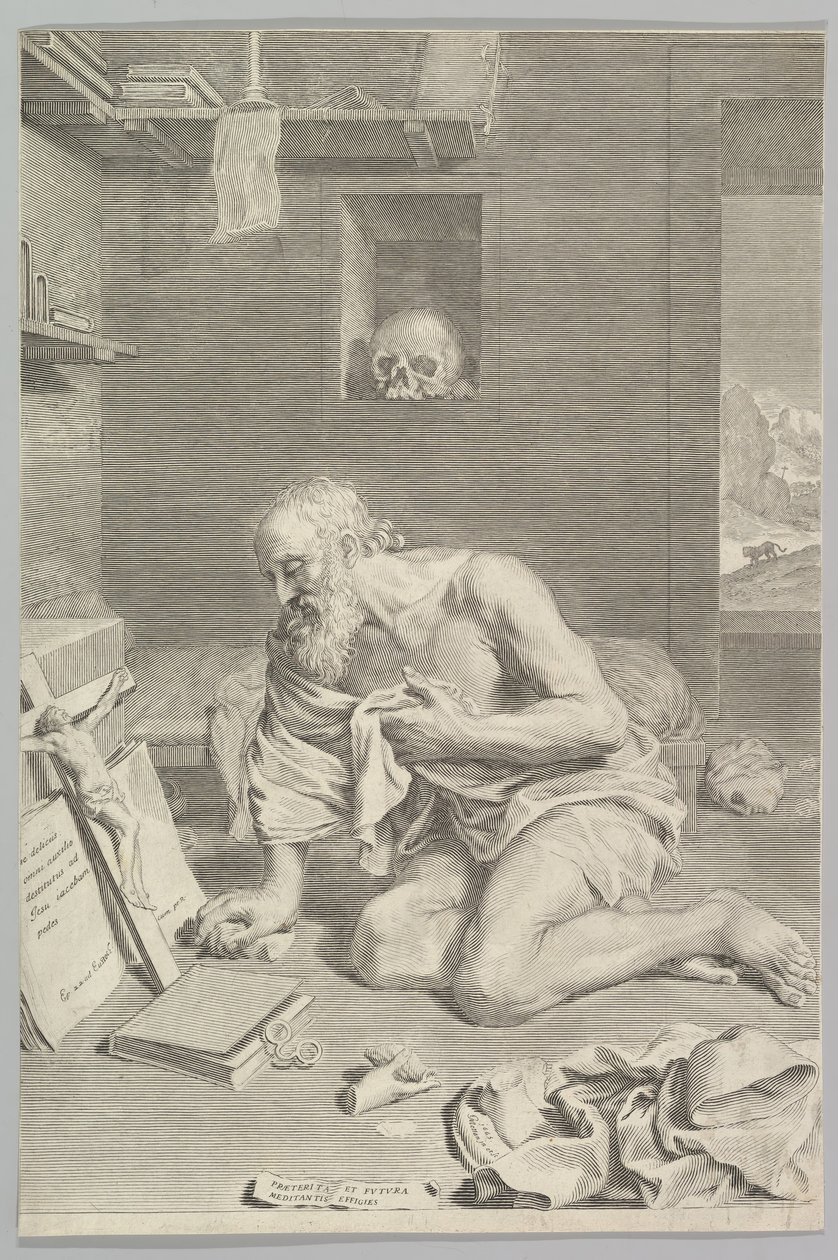 St. Jerome Praying in His Cell by Claude Mellan