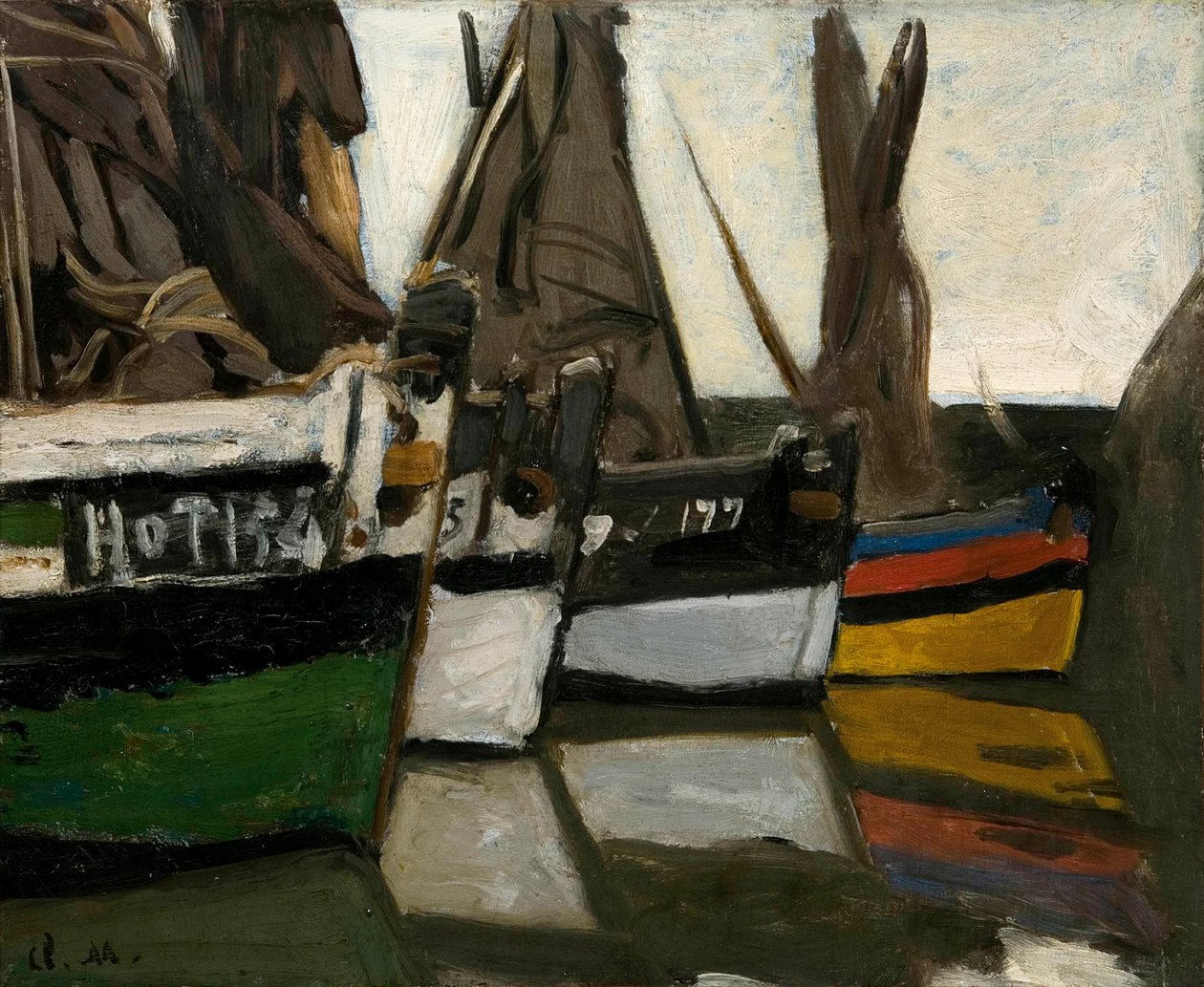 Fishing Boats in Honfleur by Claude Monet