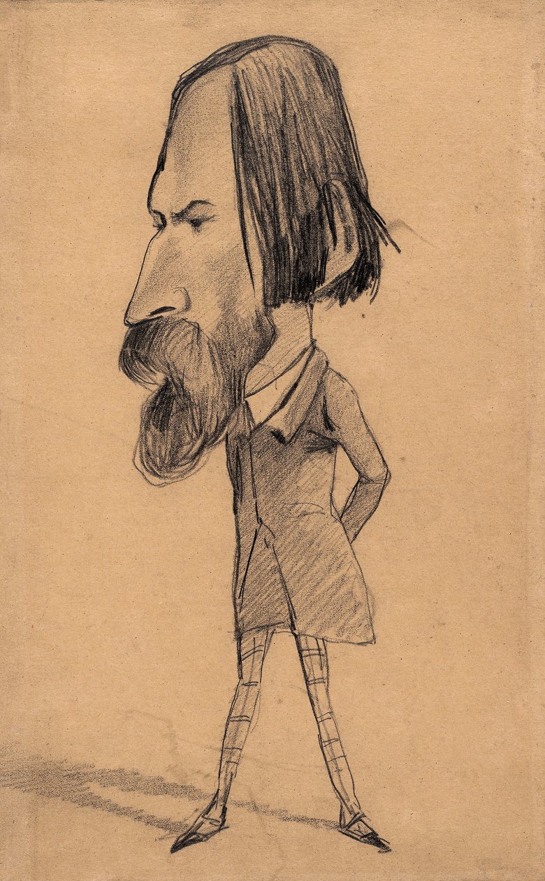 Caricature of Auguste Vacquerie, c.1859 by Claude Monet