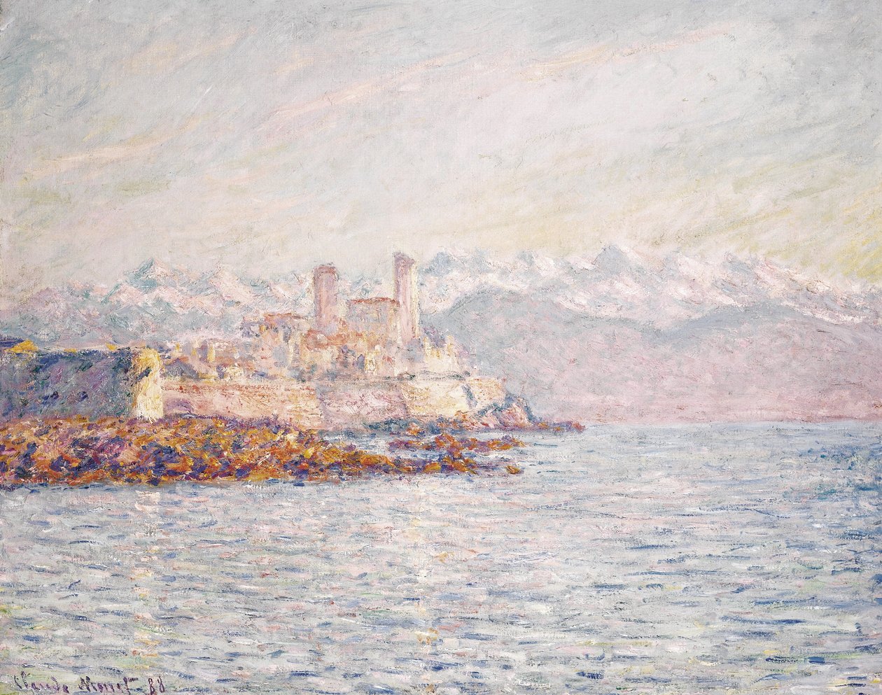 Quadro in vetro Claude Monet - Antibes, Le Fort Impressionismo