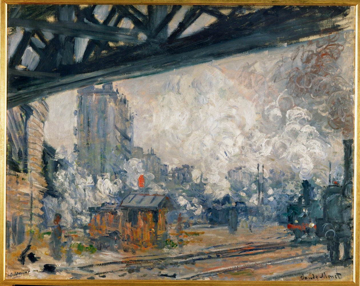 The Gare St. Lazare, View Under the Europe Bridge by Claude Monet