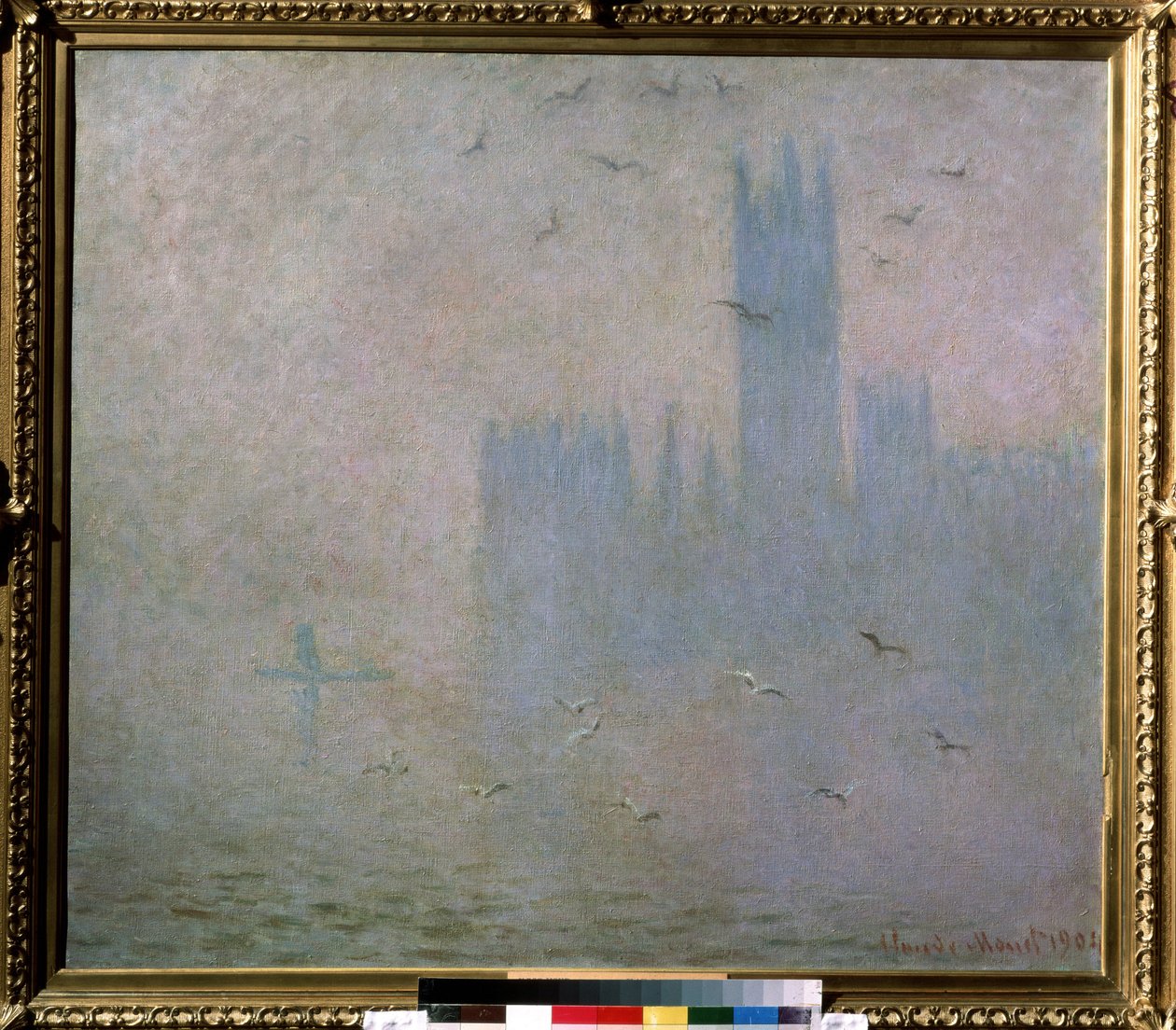 Seagulls. The Thames in London. The Houses of Parliament by Claude Monet