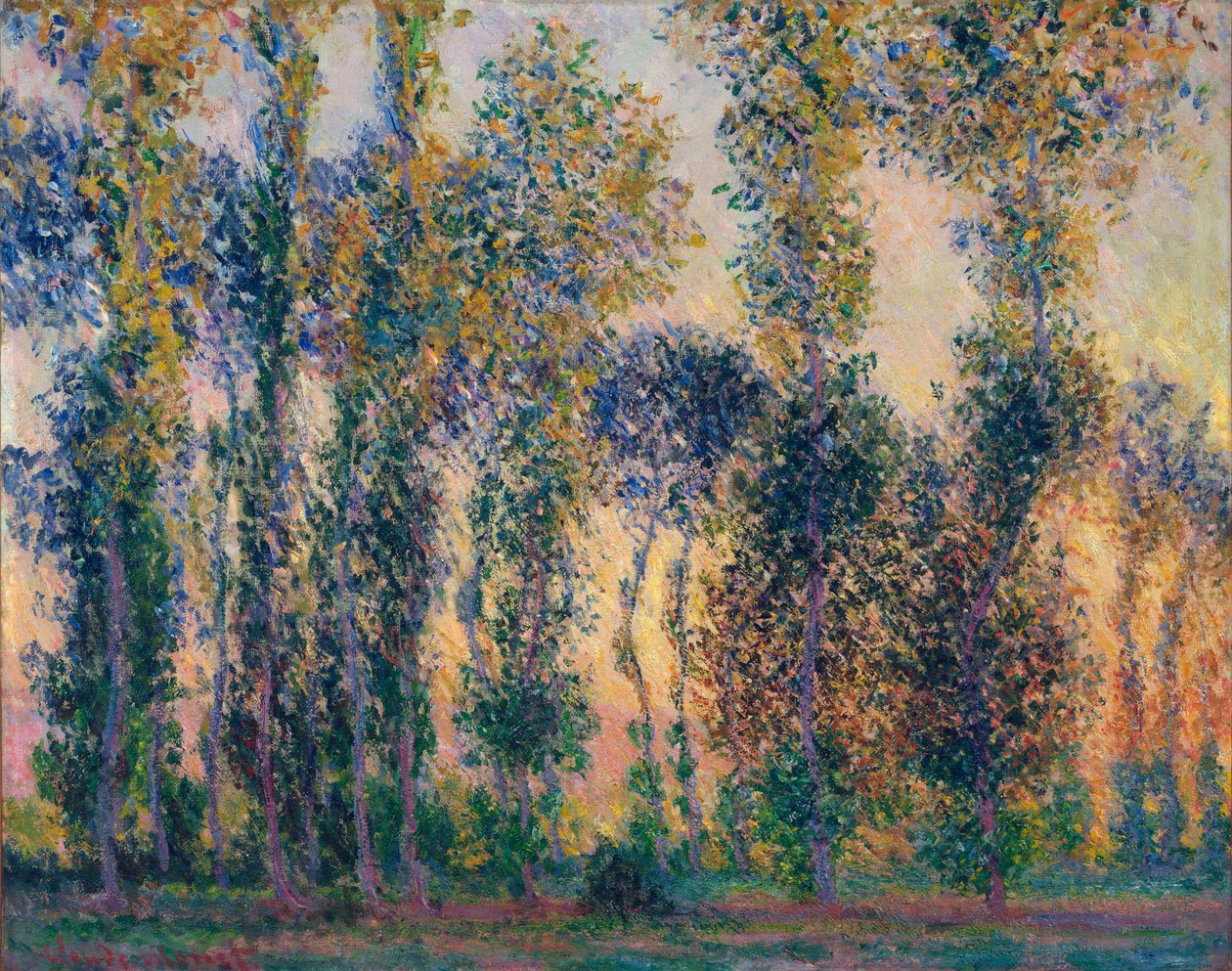 The Poplars at Giverny, Sunrise by Claude Monet
