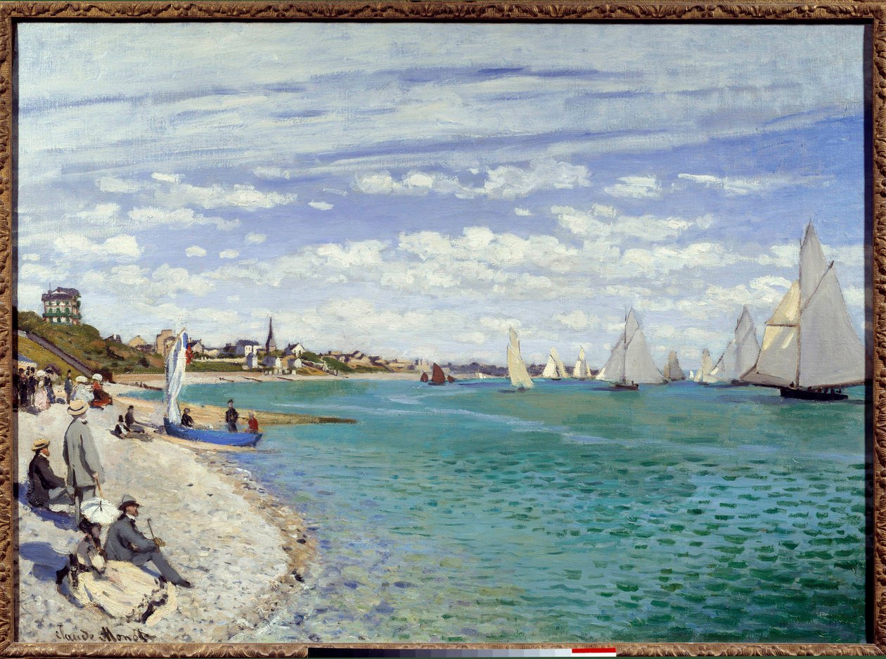 Regattas At Sainte Adresse The Beach Of Sainte Adresse In Seine Maritime