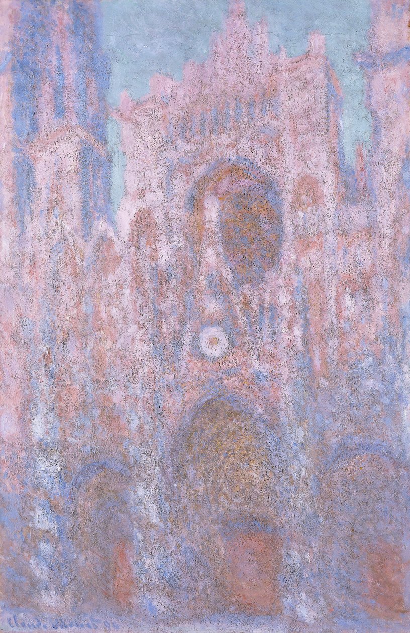 Rouen Cathedral: setting sun symphony in grey and pink, 1892-94 by Claude Monet