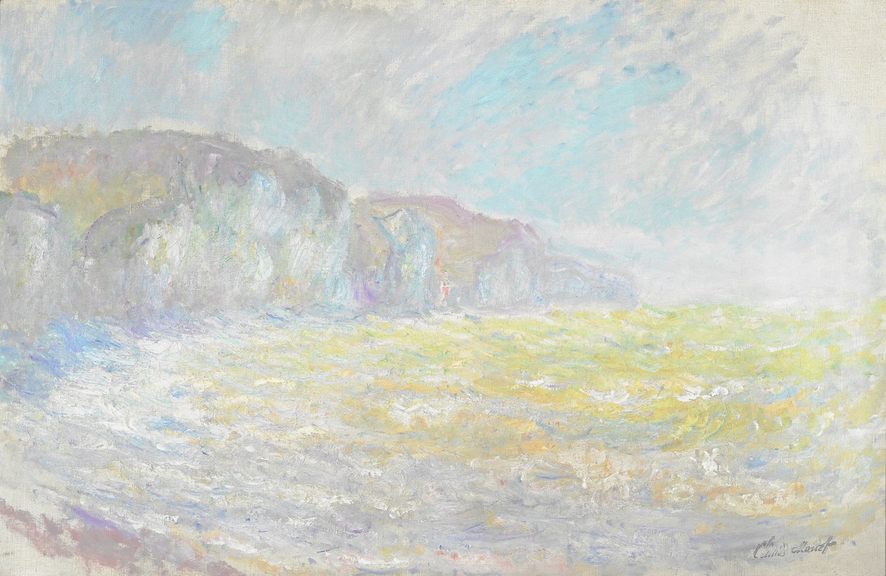 The Cliffs of Pourville, Rough Sea by Claude Monet