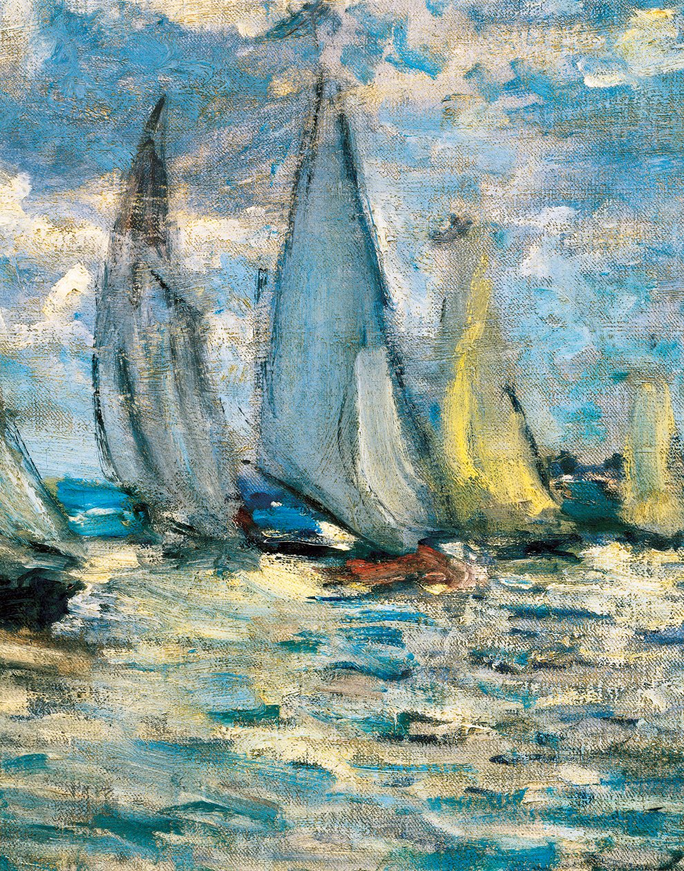 The Boats or Regatta in Argenteuil (detail) by Claude Monet