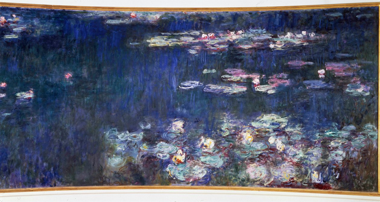The Water Lilies, Green Reflections Diptych Right by Claude