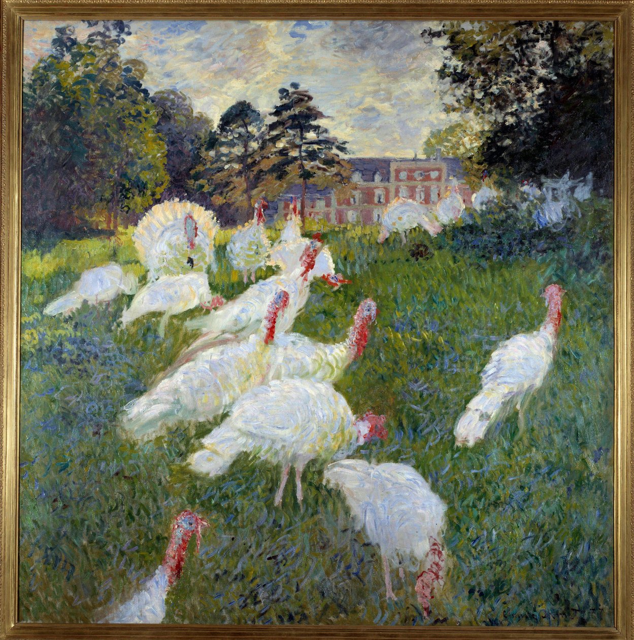 Turkeys (View of the castle of Rottembourg in Montgeron) by Claude Monet