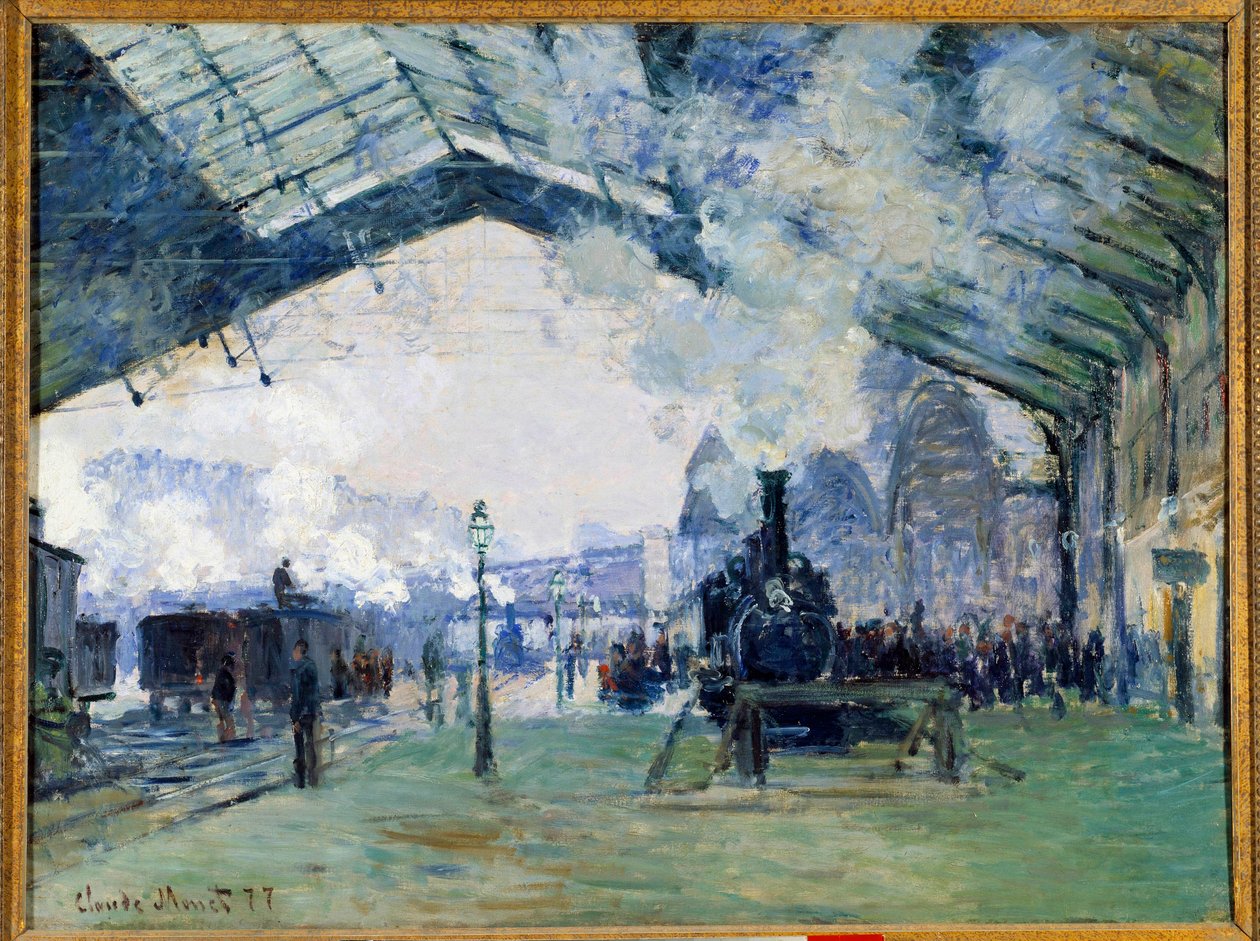 View of the Saint Lazare train station in Paris and the Normandy train by Claude Monet
