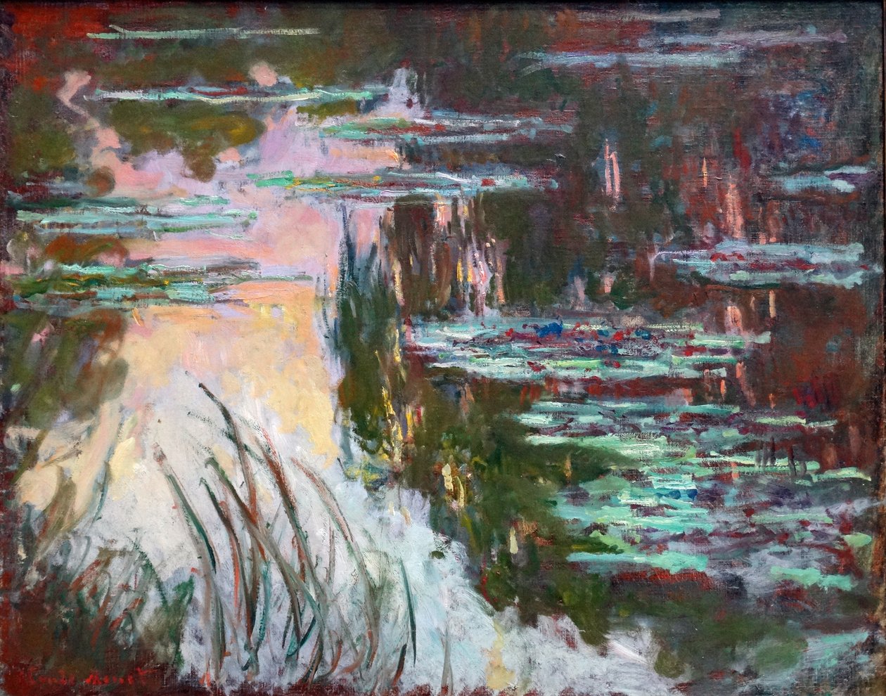 Water-Lilies, Setting Sun by Claude Monet