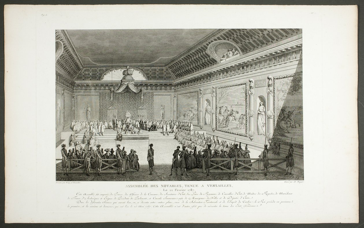 Assembly of Notable People, Held at Versailles, from the series Historical Tableaux of the French Revolution by Claude Niquet
