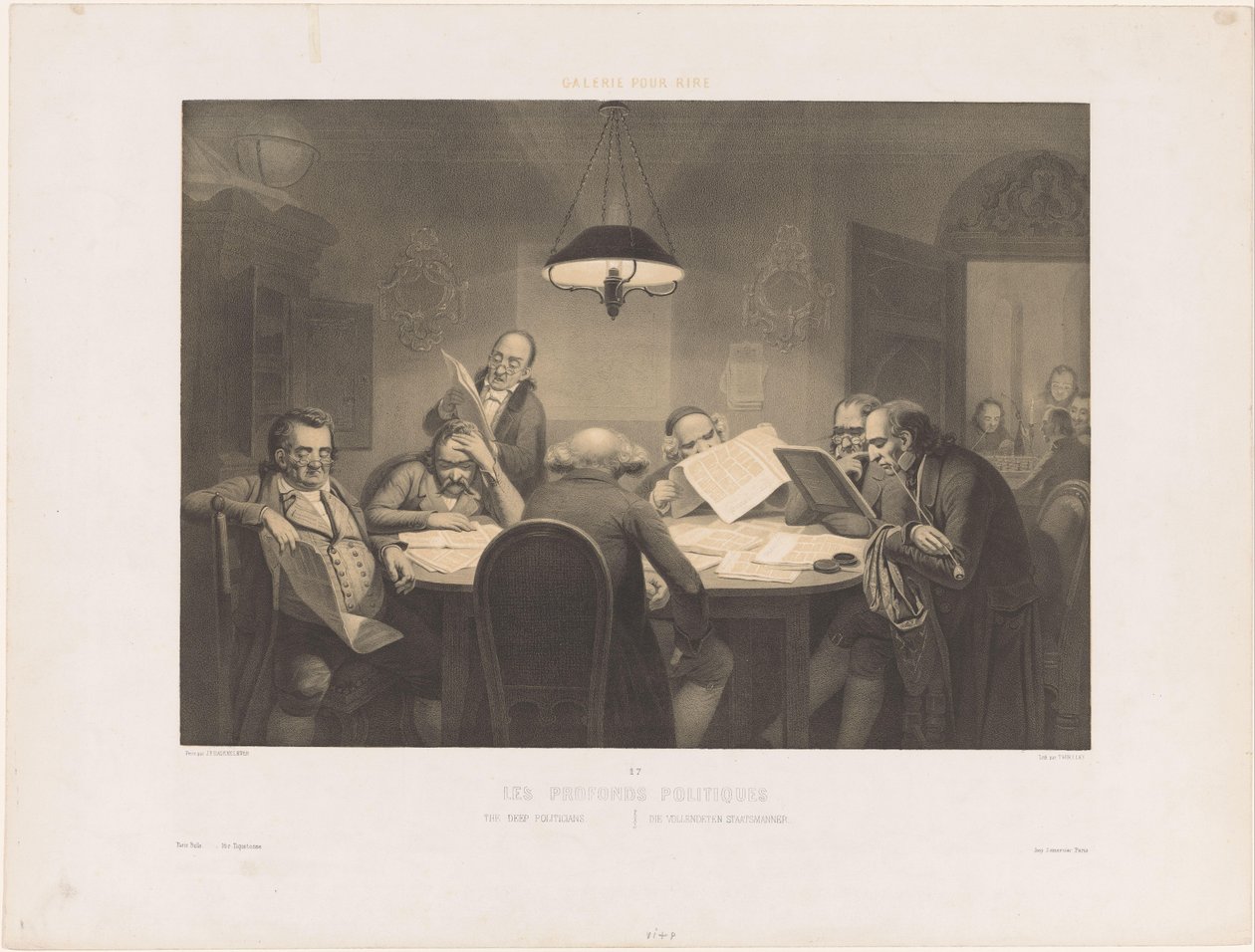 Reading Men Around a Table by Claude Thielley