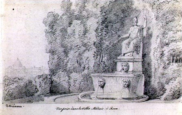 View of a Fountain in the Garden of the Villa Medici, Rome by Claude Thienon