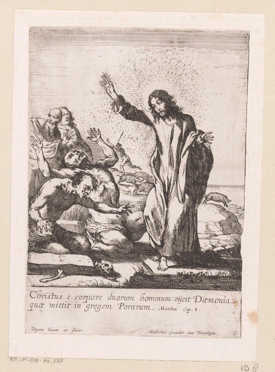 Christ Delivers Two Possessed Men from Demons by Claude Vignon