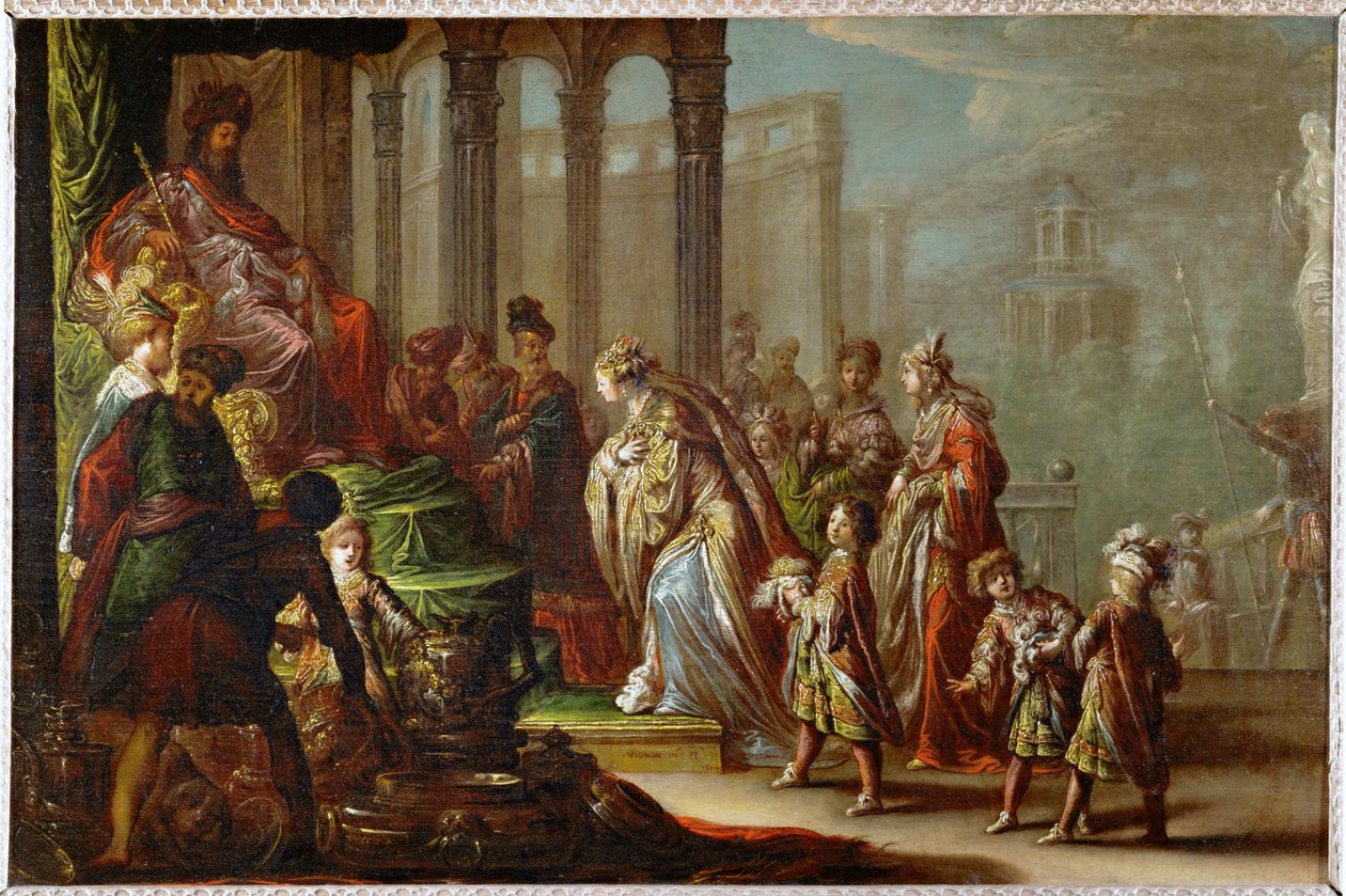 Solomon and the Queen of Sheba, Also Known as Esther Before Ahasuerus by Claude Vignon