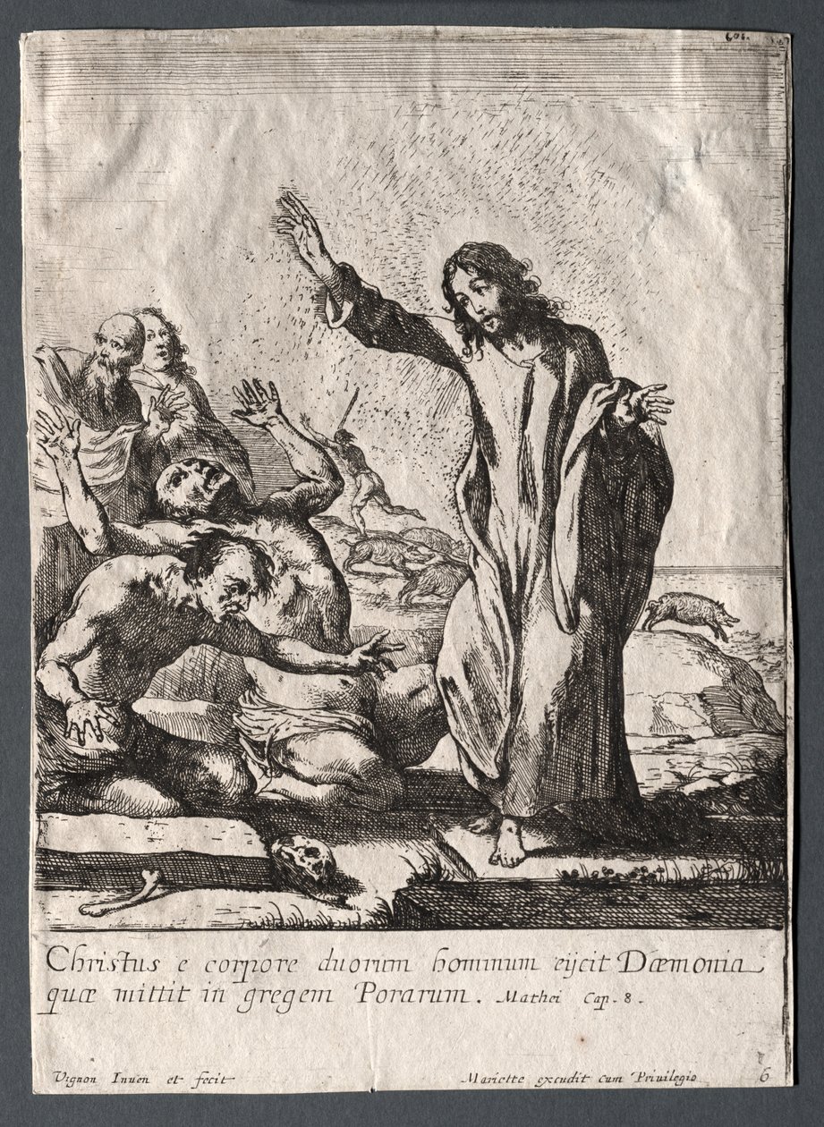 The Miracles of Jesus Christ: Christ Delivering the Possessed by Claude Vignon