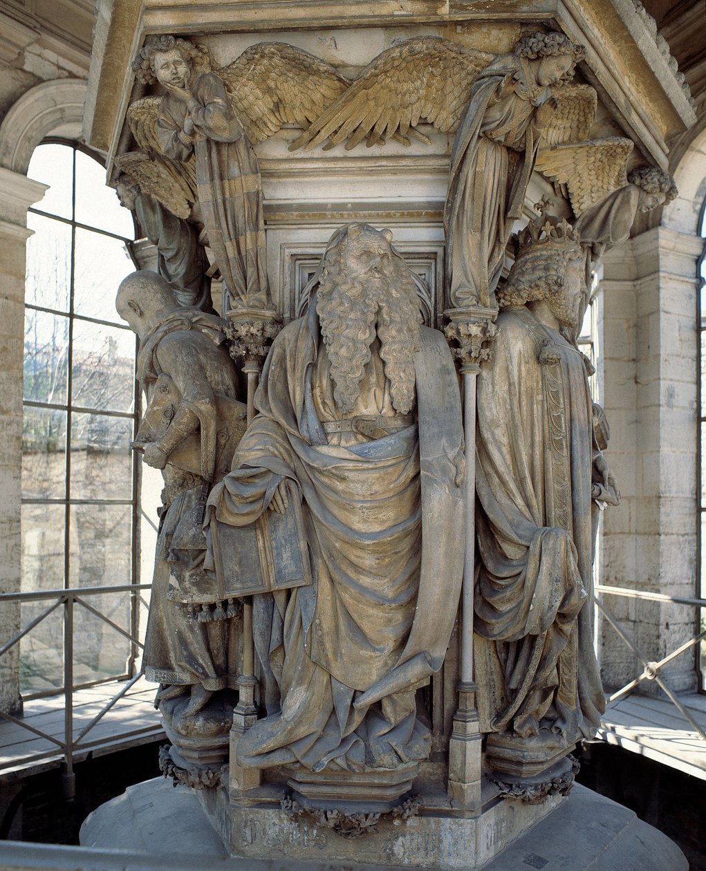 The base of the Well of Moses shows the prophets who foretold the coming of Christ (sculpture) by Claus Sluter