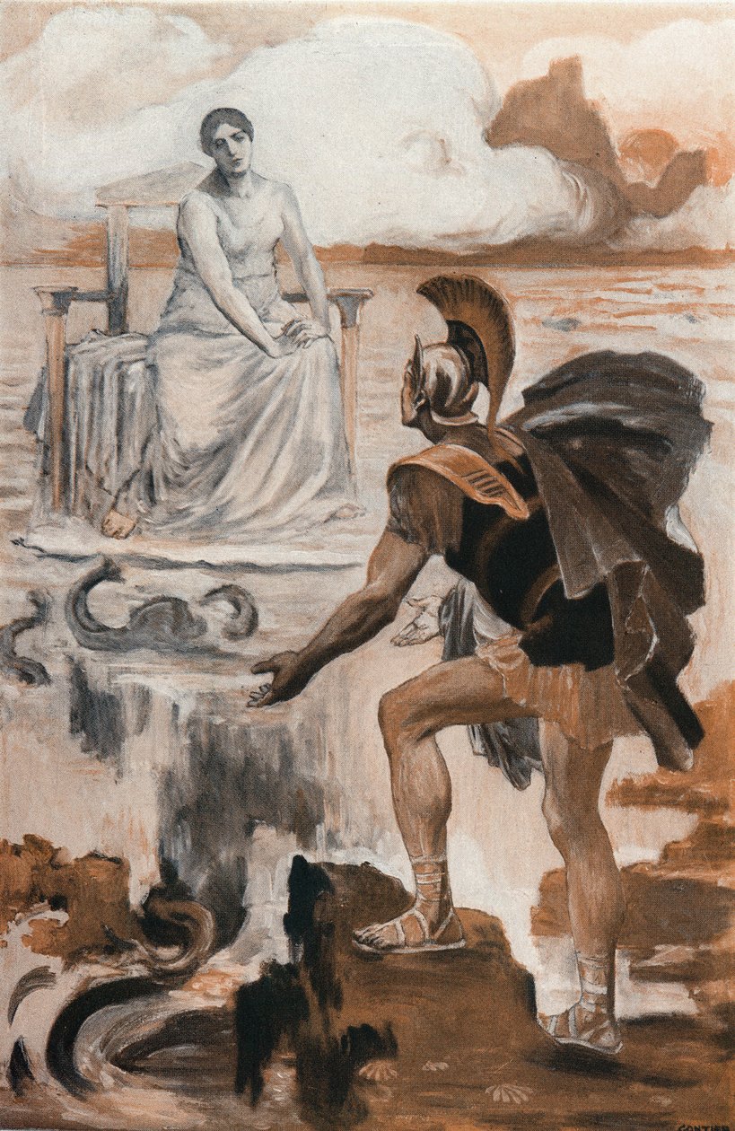 Achilles Invokes His Mother Thetis. Illustration by Clement Gontier for Homer