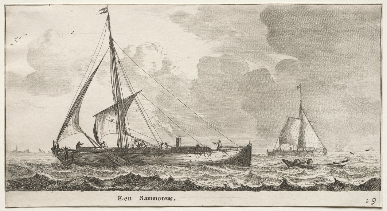 Various Ships and Views of Amsterdam, Part II: A Merchantman by Clement de Jonghe