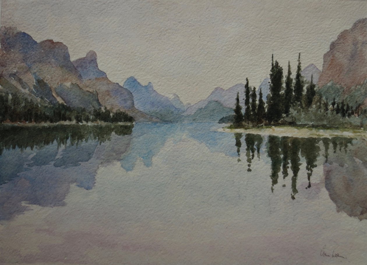 Maligne Lake, Towards Evening, 2016 by Clive Wilson