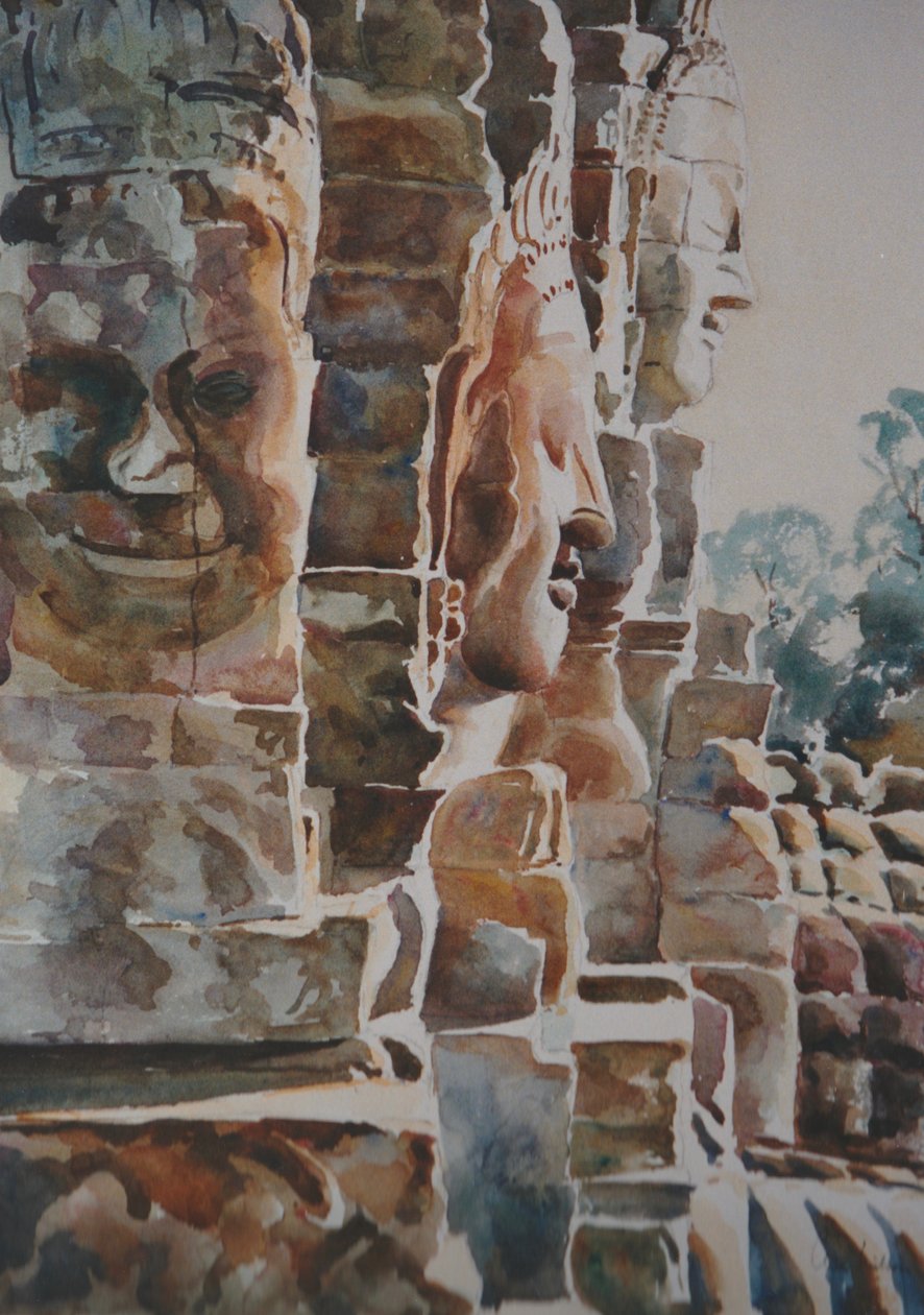 The Bayon: Early Morning - Equanimity and Loving Kindness (West & South) by Clive Wilson