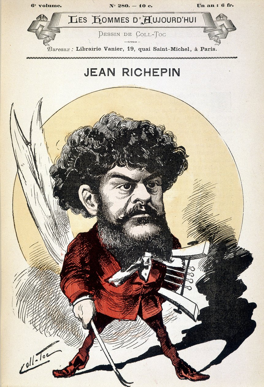 Cartoon by Jean Richepin, French writer by Coll Toc