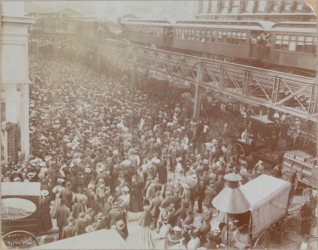 Opening of Siegel, Cooper Co., Sixth Ave. 18-19th Streets Looking South from 19th by Company Byron