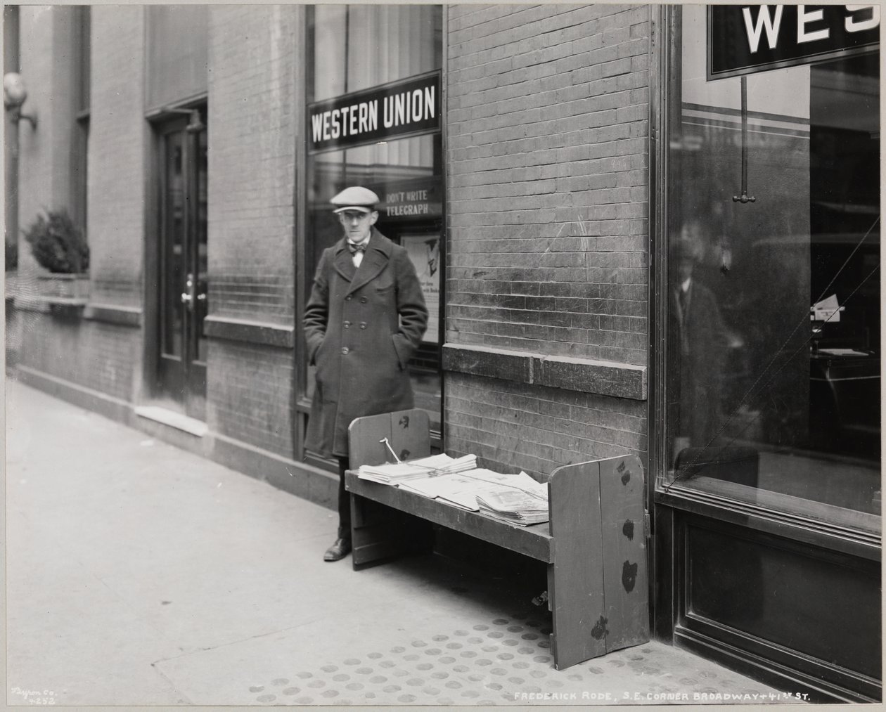 The Blind Newsdealer, Frederick Rode and the Southeast Corner of Broadway & 41st St. by Company Byron