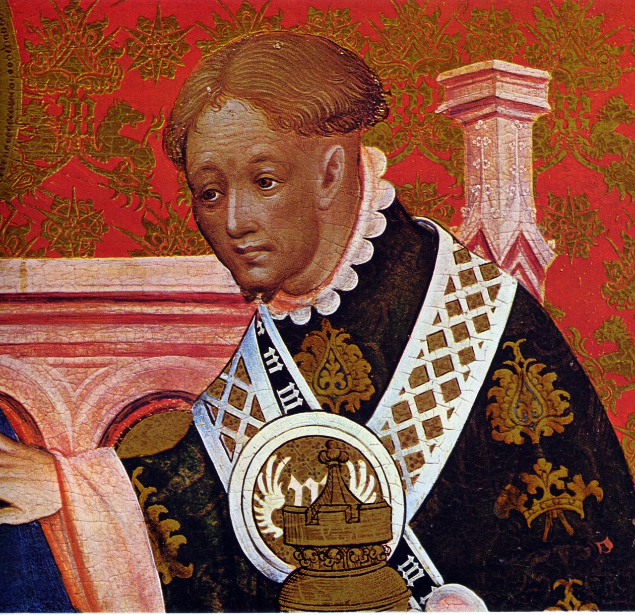 Marienkirche Dortmund, Marienaltar by Conrad von Soest, Right Panel, Detail from the Adoration of the Magi by Conrad von Soest