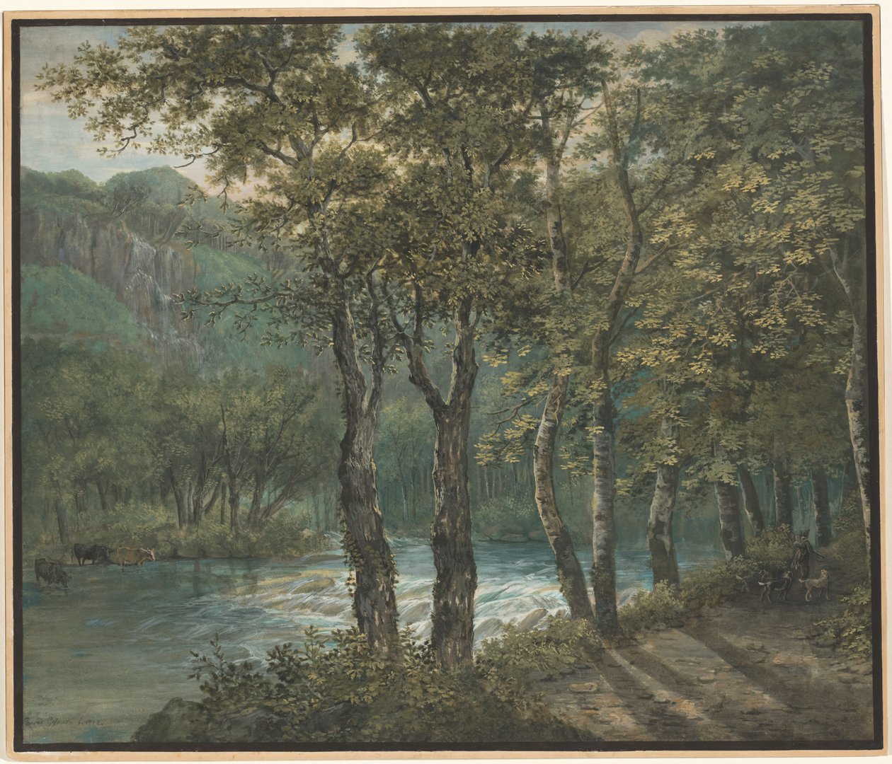 Sunlight Filtering through Trees along the River Sihl by Conrad Gessner