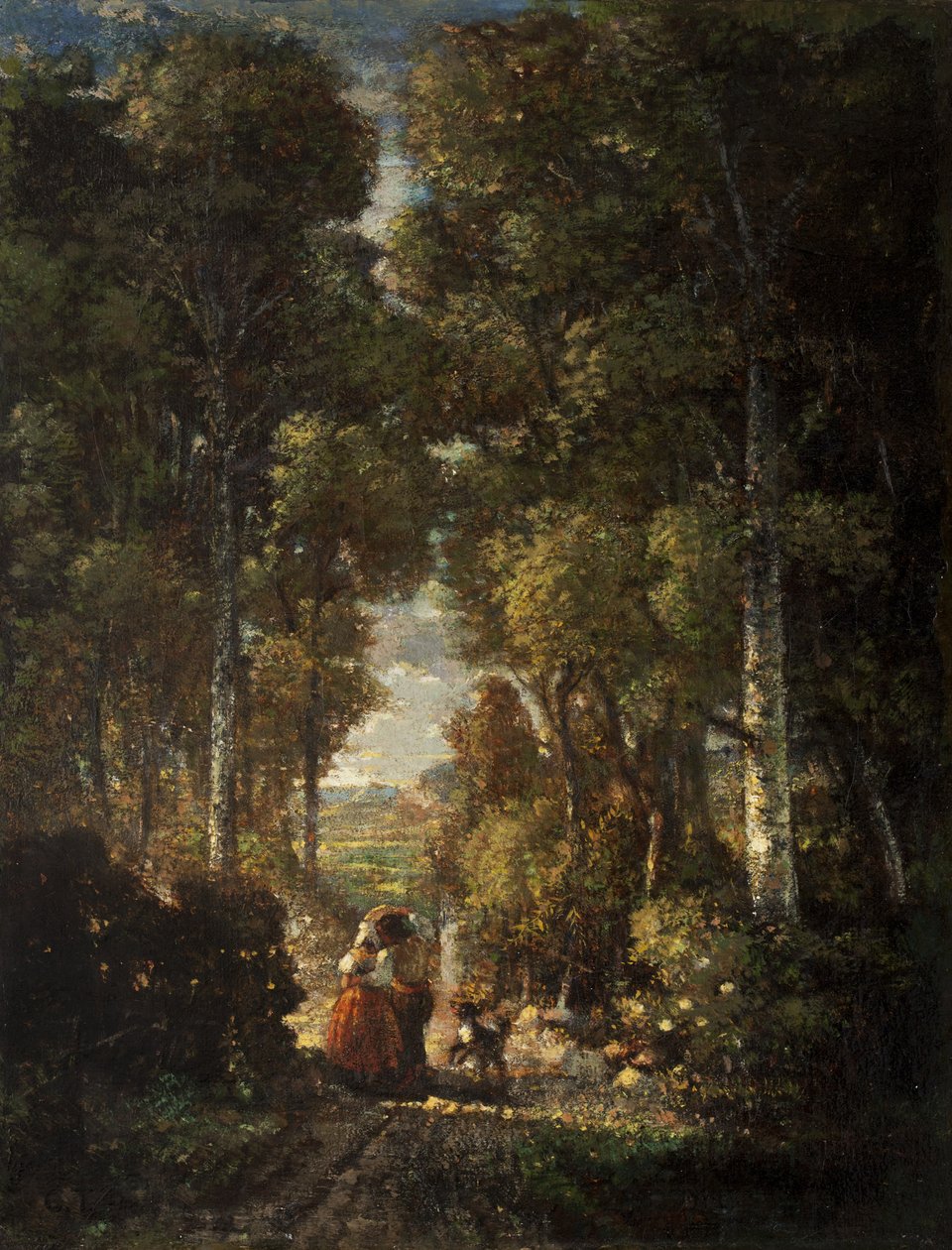 Village Road by Constant Emile Troyon