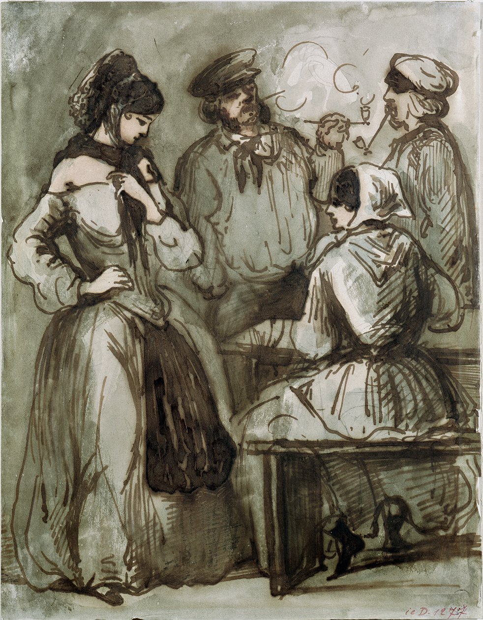 Grisettes and Workers by Constantin Guys